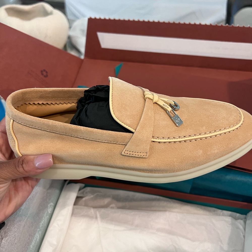Loro Piana Summer Charms Walk Loafers - Pink Reef